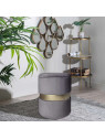 Pouf-coffre velours gris