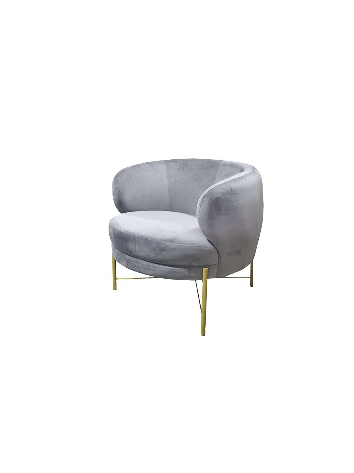 Fauteuil vintage Lounge velours gris