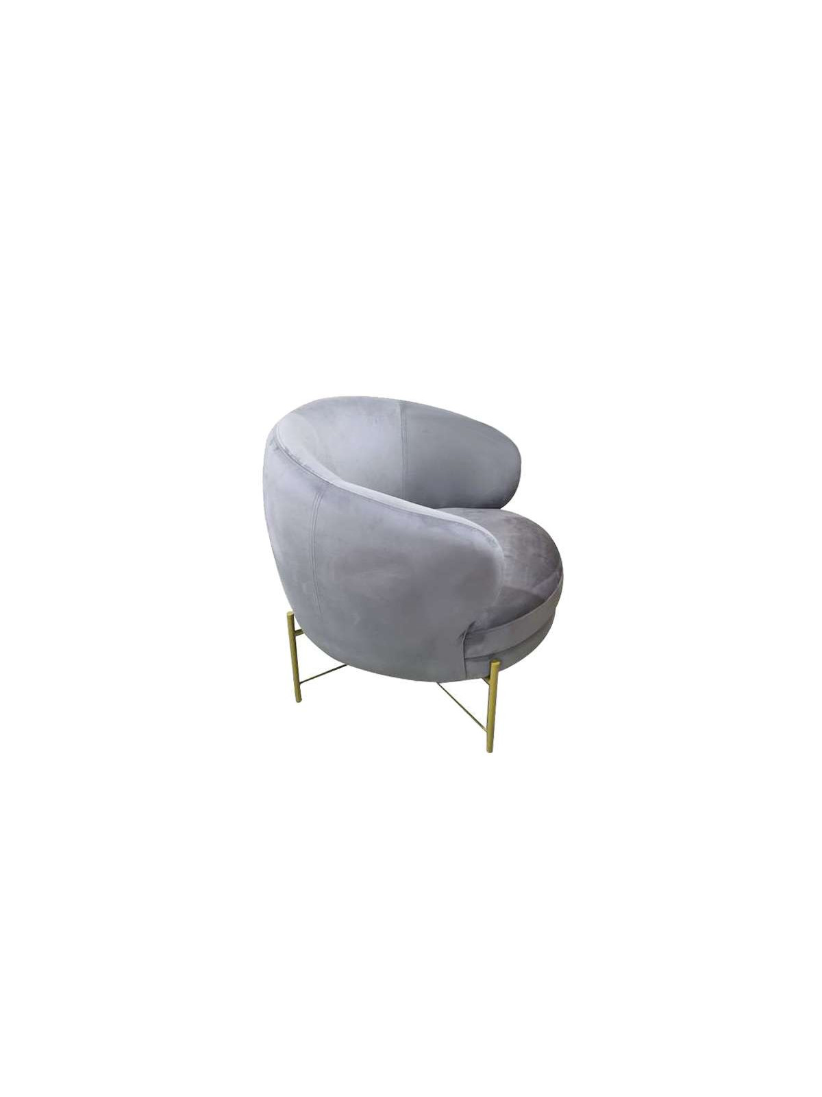 Fauteuil vintage Lounge velours gris