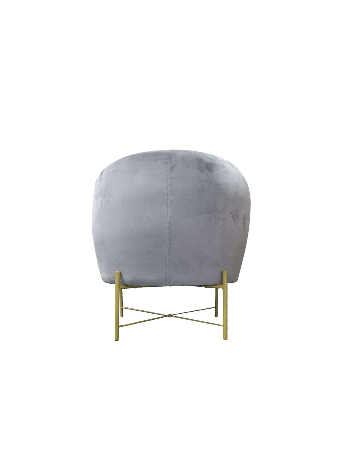 Fauteuil vintage Lounge velours gris