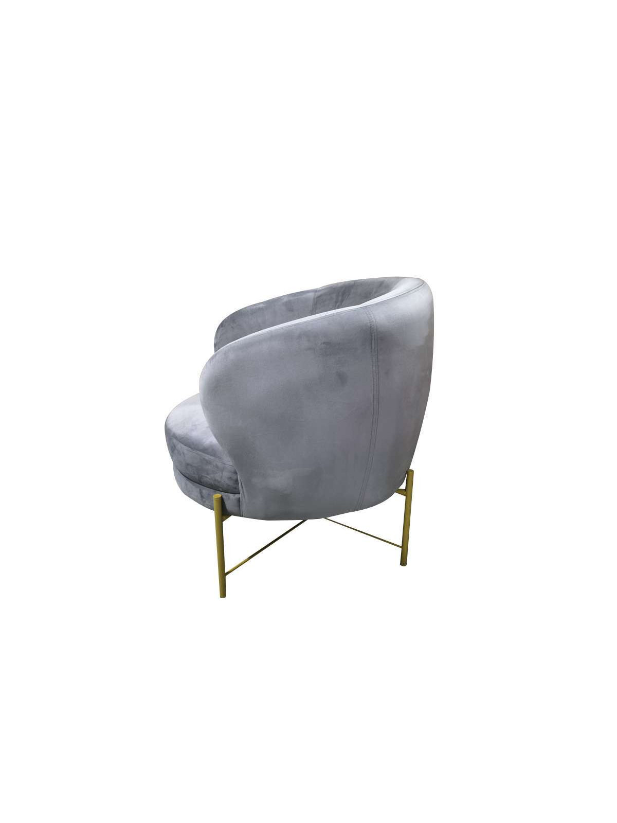 Fauteuil vintage Lounge velours gris