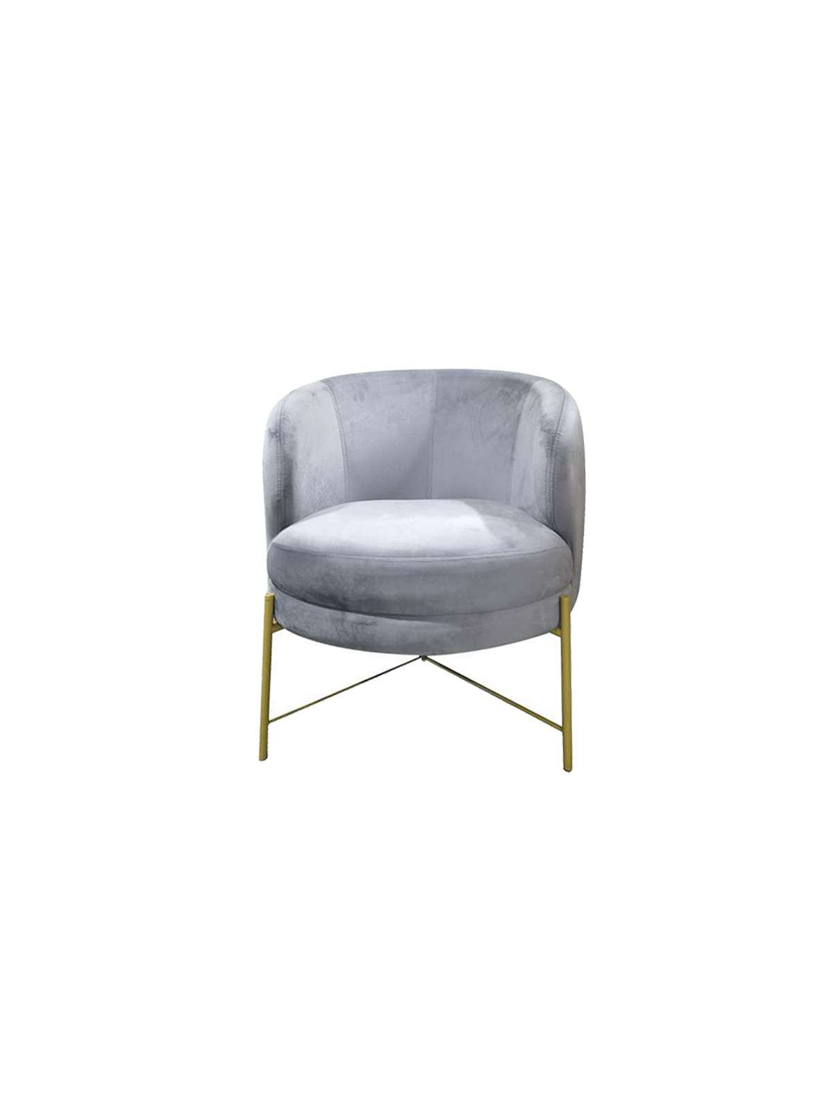 Fauteuil vintage Lounge velours gris