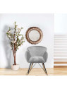 Rocking chair design Rhapsody tissu gris effet laine bouclée