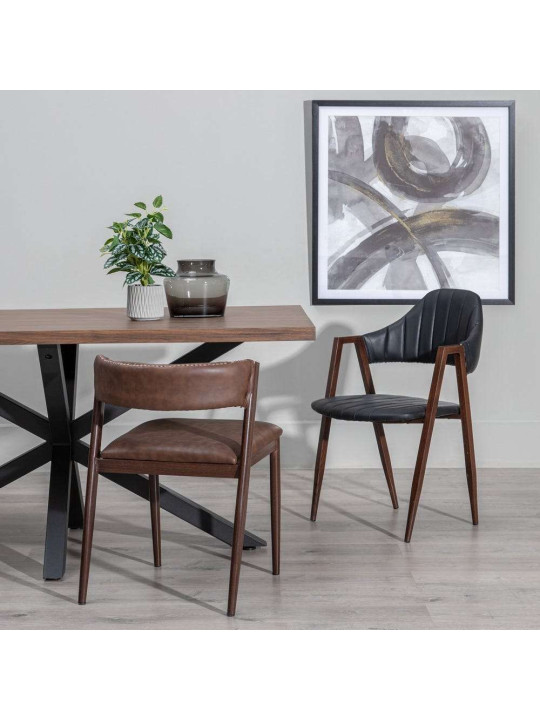Lot de deux Chaises marron noir Ixia