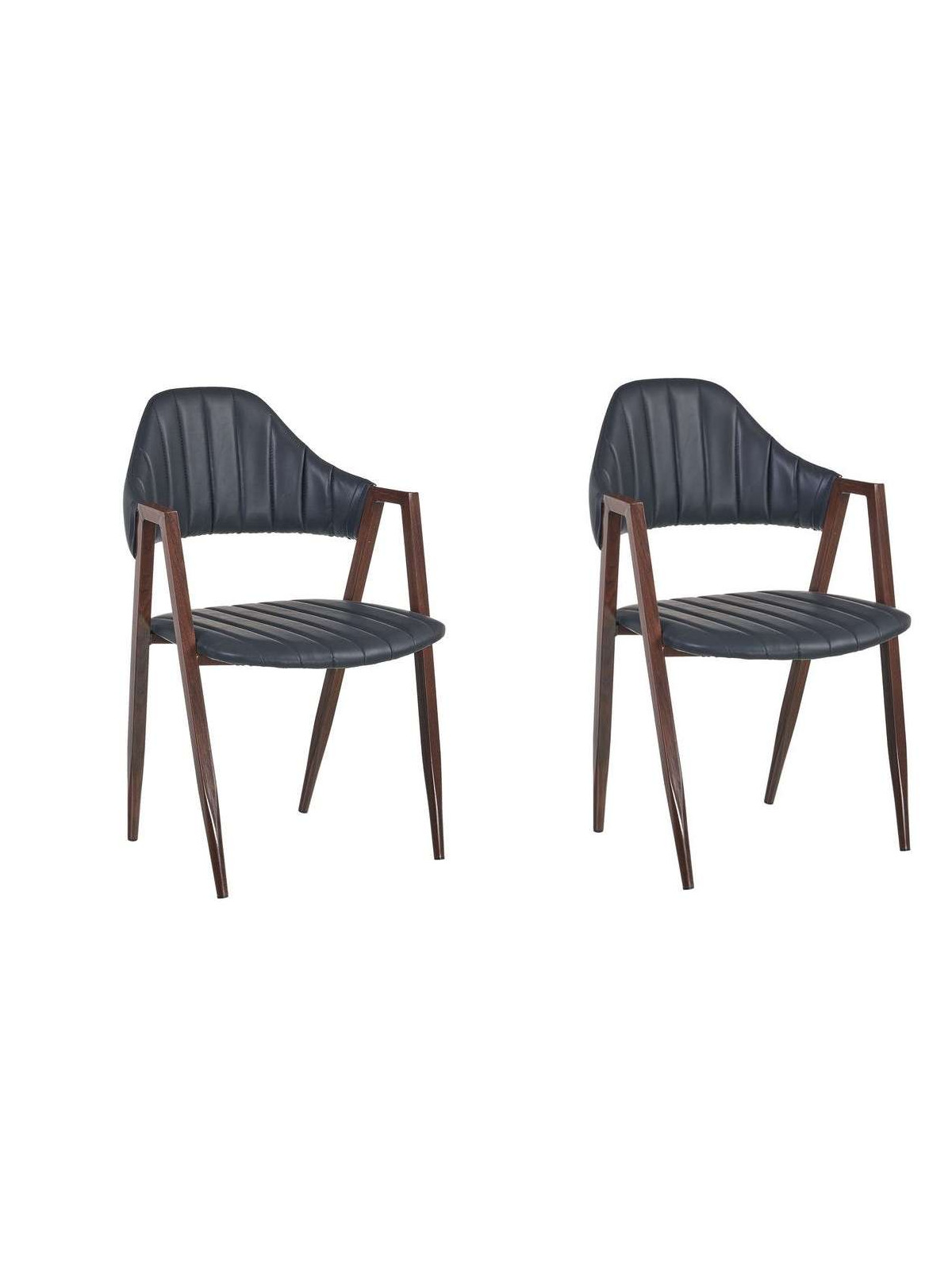 Lot de deux Chaises marron noir Ixia