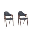 Lot de deux Chaises marron noir Ixia