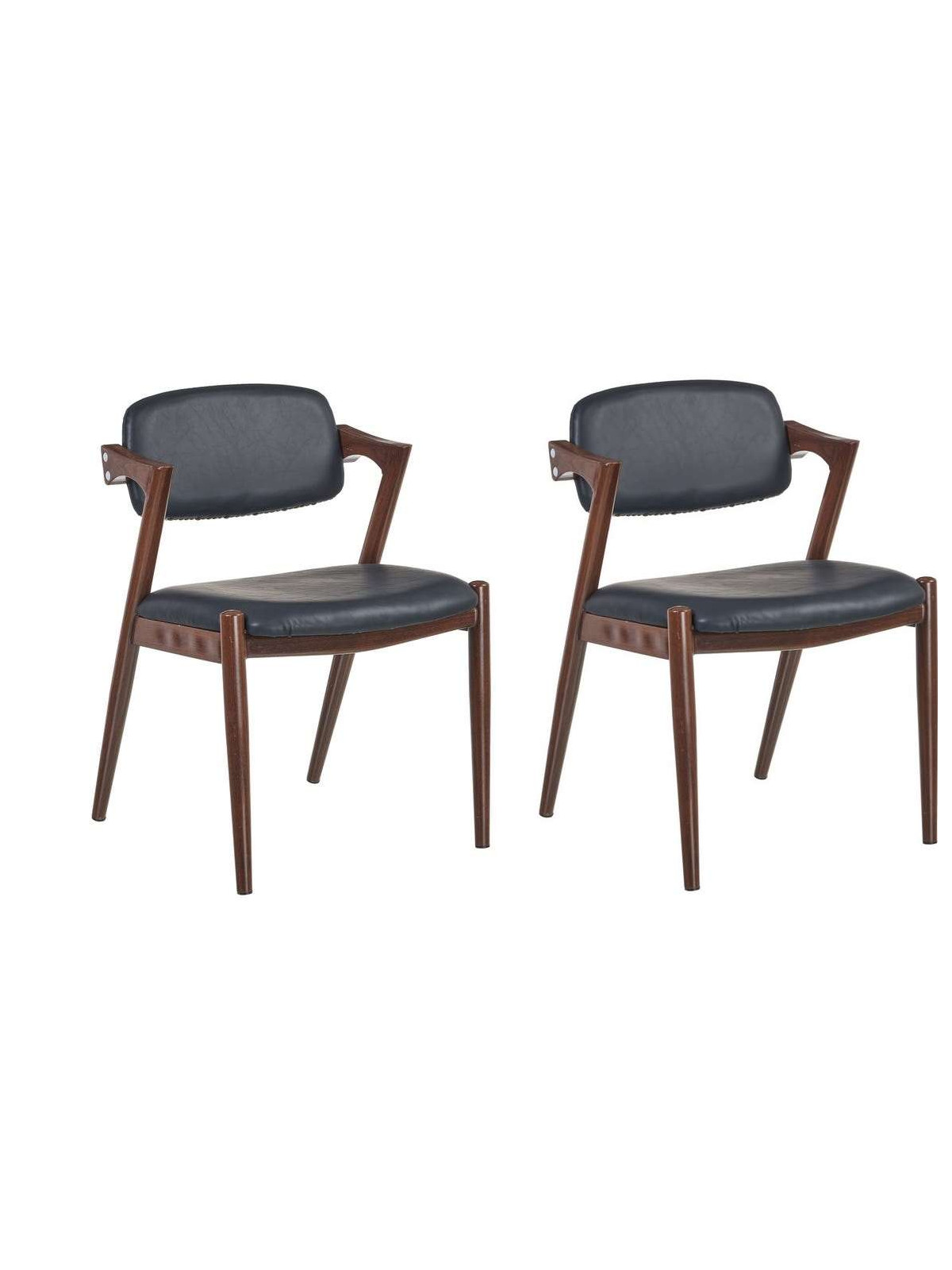 Lot de deux Chaises simili cuir noir Ixia