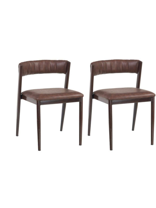 Lot de deux Chaises marron arrondies Ixia