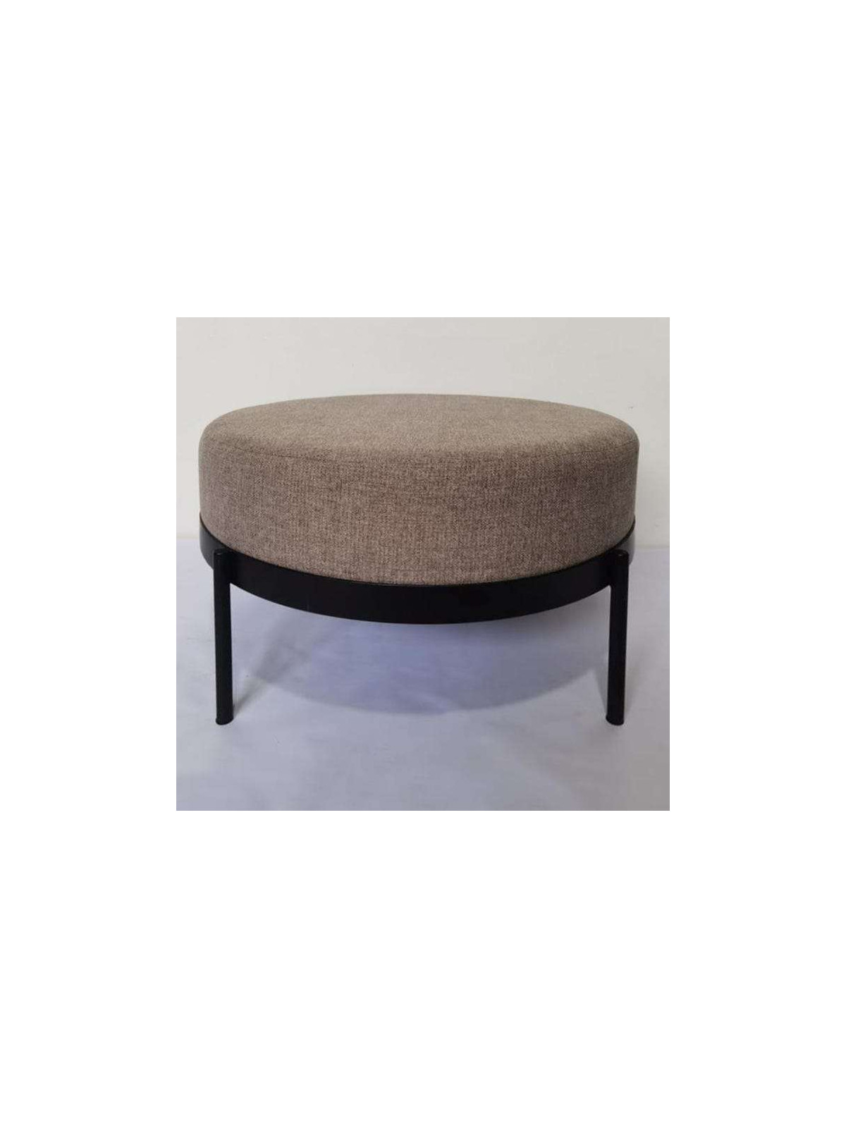 Grand pouf en tissu gris