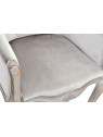 Duo de fauteuils cabriolet capitonné velours gris Duo de fauteuils cabriolet capitonné velours gris
