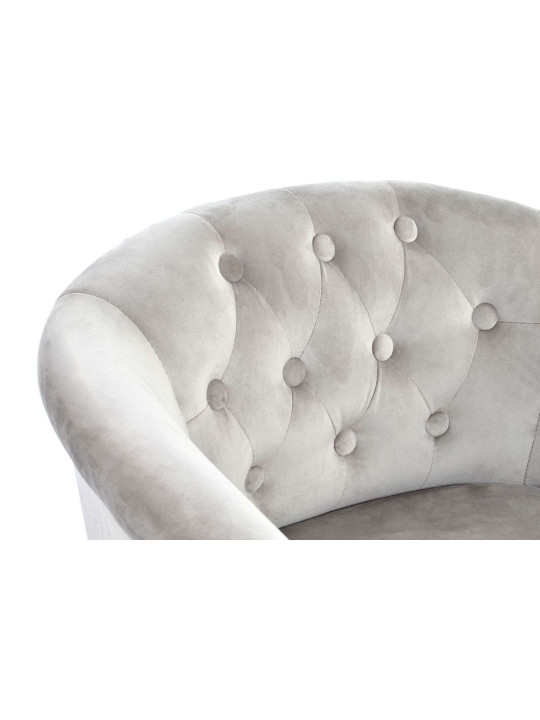 Duo de fauteuils cabriolet capitonné velours gris Duo de fauteuils cabriolet capitonné velours gris