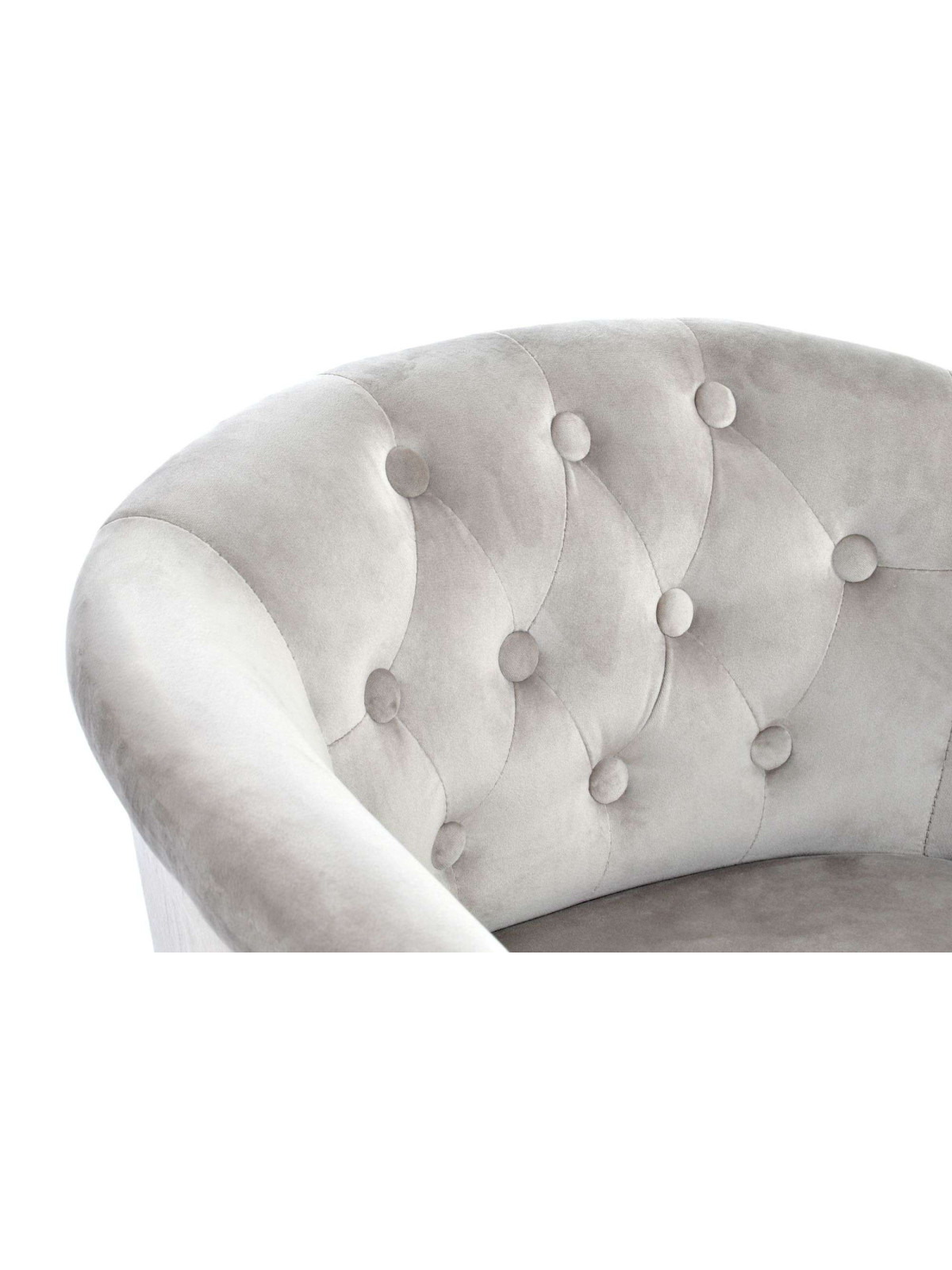 Duo de fauteuils cabriolet capitonné velours gris