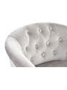 Duo de fauteuils cabriolet capitonné velours gris Duo de fauteuils cabriolet capitonné velours gris