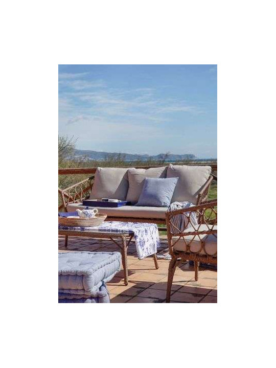 Set de 4 canapés rotin synthétique gris clair Set de 4 canapés rotin synthétique gris clair