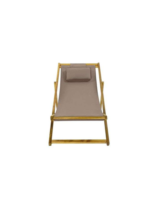 Chaise longue en bois d'acacia marron