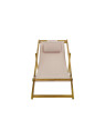 Chaise longue en bois d'acacia beige Chaise longue en bois d'acacia beige