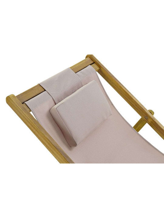 Chaise longue en bois d'acacia beige Chaise longue en bois d'acacia beige