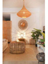 Set de deux tables d'appoint rotin et bambou