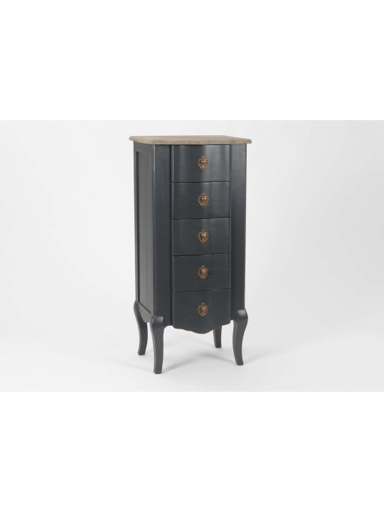 Chiffonnier bois gris galbé chic