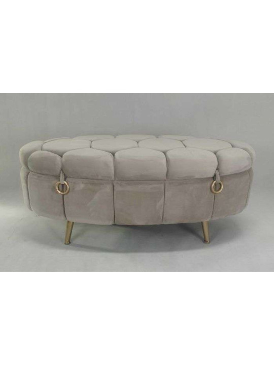 Banquette-coffre ronde Peña beige