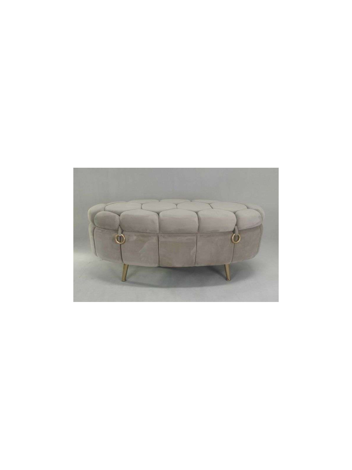 Banquette-coffre ronde Peña beige