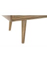 Table basse en bois de manguier et cannage