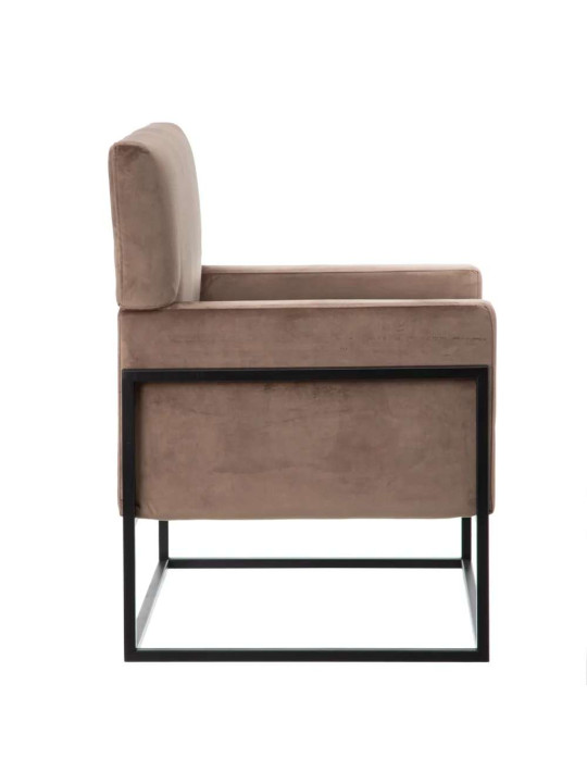 Fauteuil Martina velours taupe Fauteuil Martina velours taupe