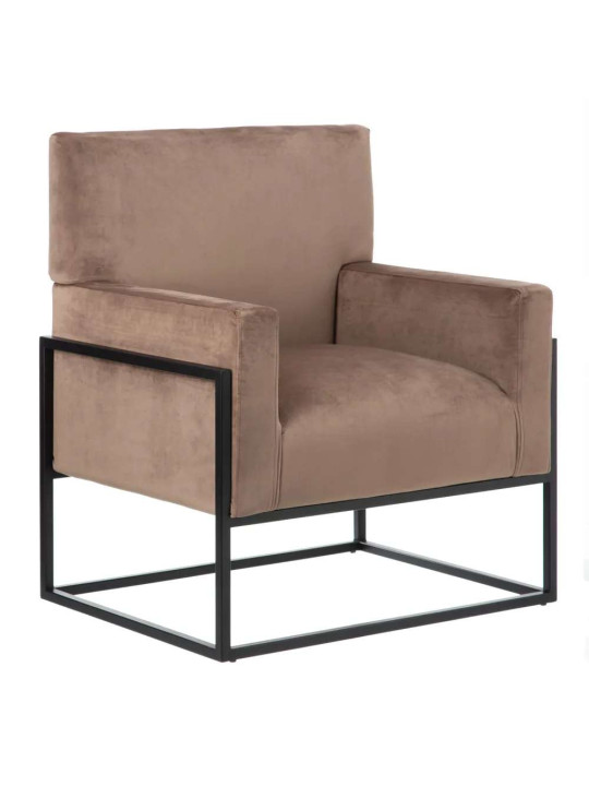 Fauteuil Martina velours taupe Fauteuil Martina velours taupe