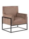 Fauteuil Martina velours taupe Fauteuil Martina velours taupe