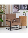 Fauteuil Martina velours taupe Fauteuil Martina velours taupe