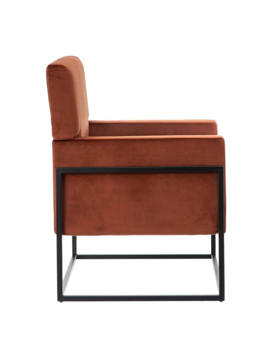 Fauteuil Martina velours orange