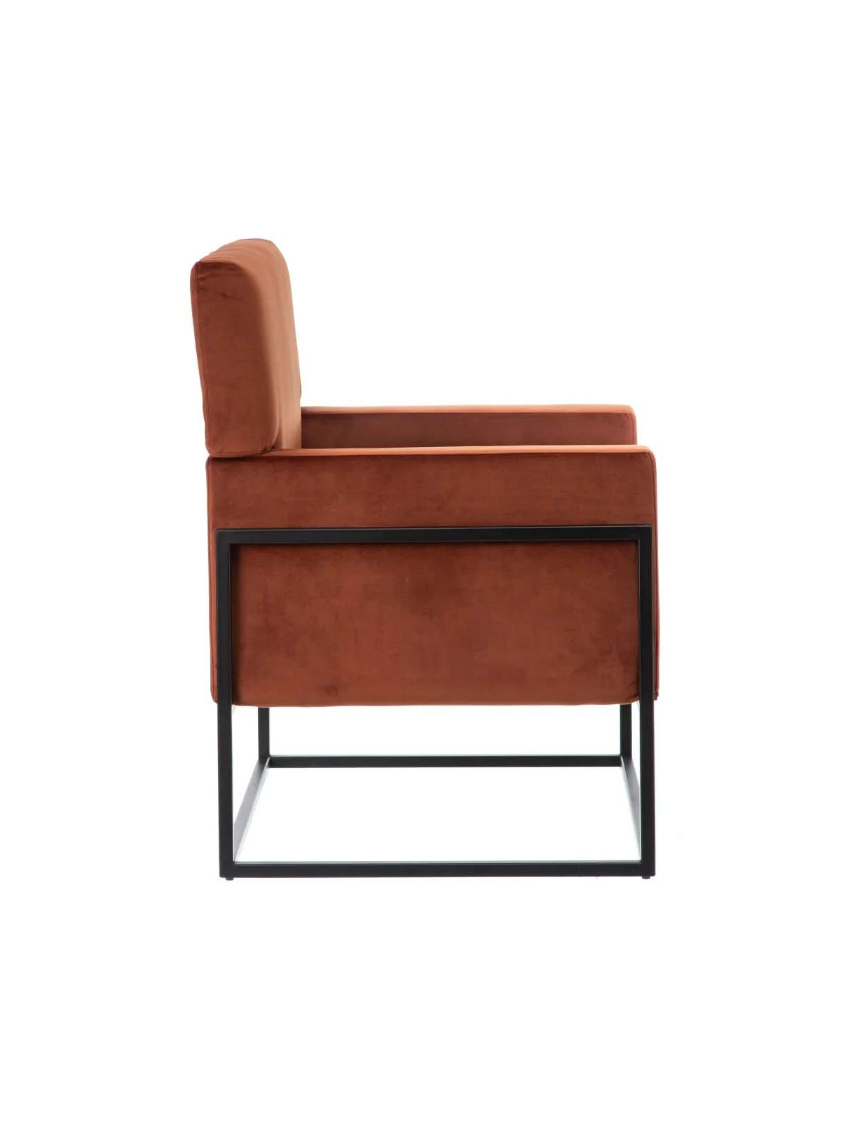 Fauteuil Martina velours orange