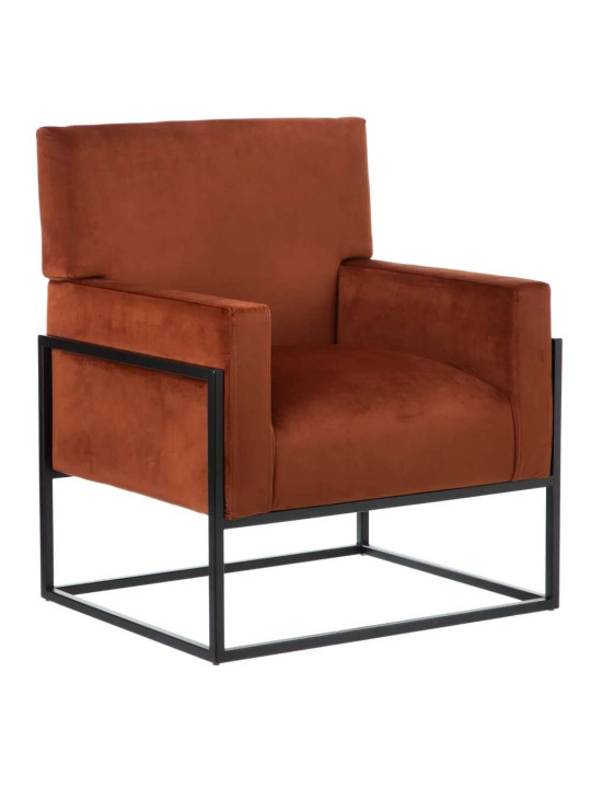 Fauteuil Martina velours orange