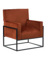 Fauteuil Martina velours orange