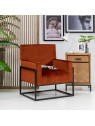 Fauteuil Martina velours orange