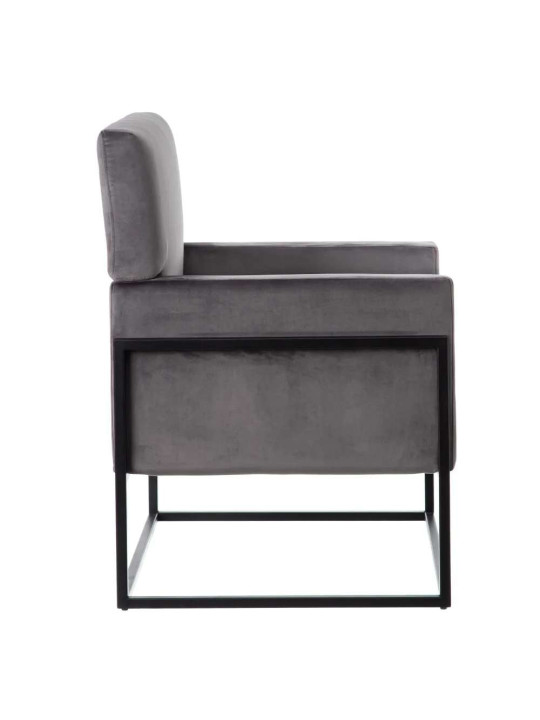 Fauteuil Martina velours gris Fauteuil Martina velours gris