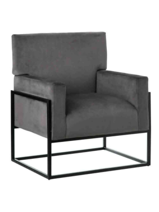 Fauteuil Martina velours gris Fauteuil Martina velours gris
