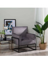 Fauteuil Martina velours gris Fauteuil Martina velours gris
