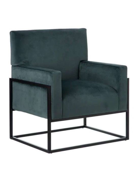 Fauteuil Martina velours bleu Fauteuil Martina velours bleu