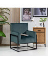 Fauteuil Martina velours bleu Fauteuil Martina velours bleu