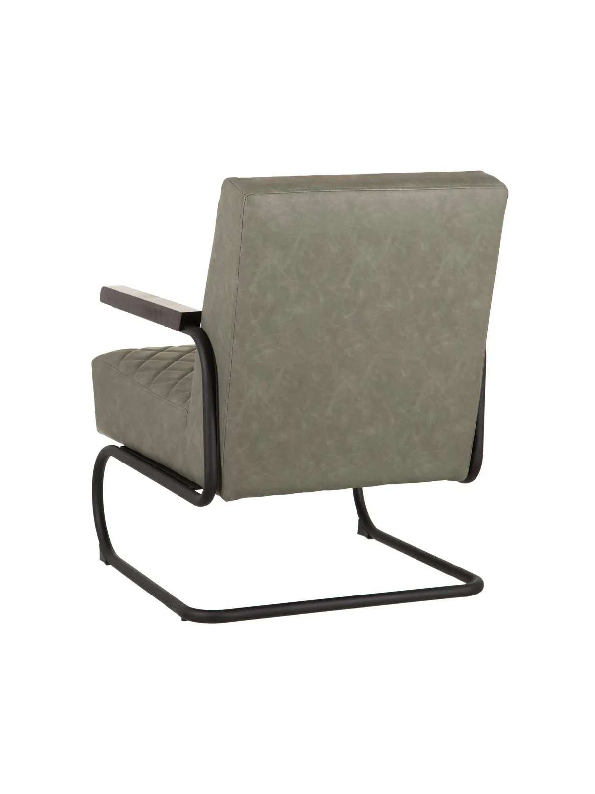 Fauteuil Millport en cuir gris