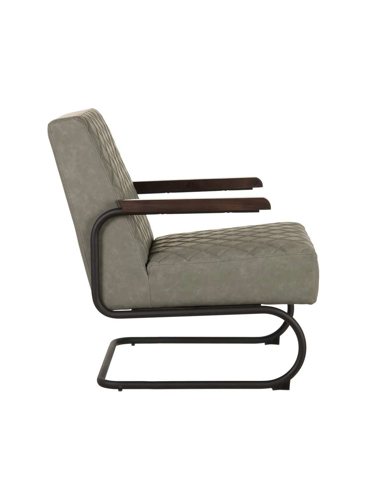 Fauteuil Millport en cuir gris