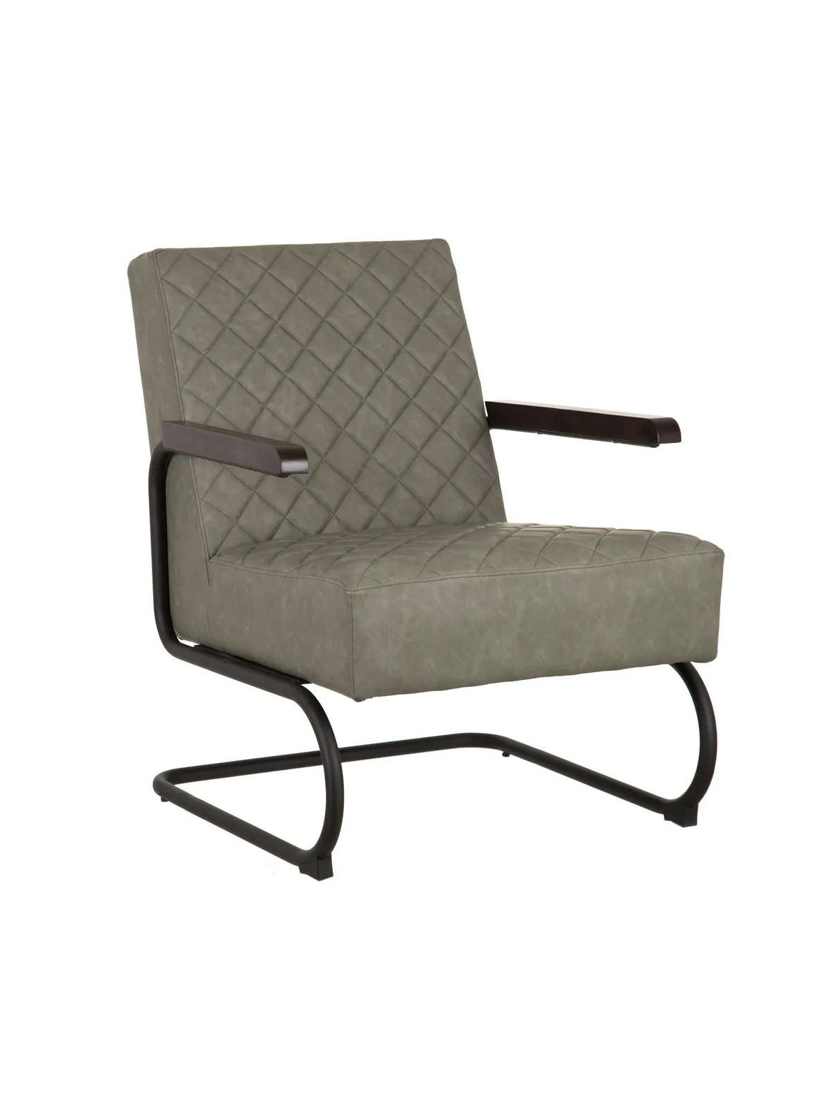 Fauteuil Millport en cuir gris
