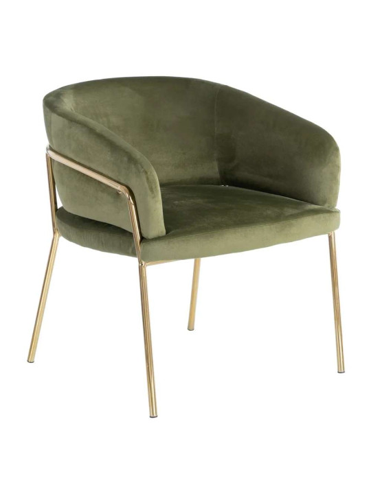 Fauteuil velours vert Anita Fauteuil velours vert Anita