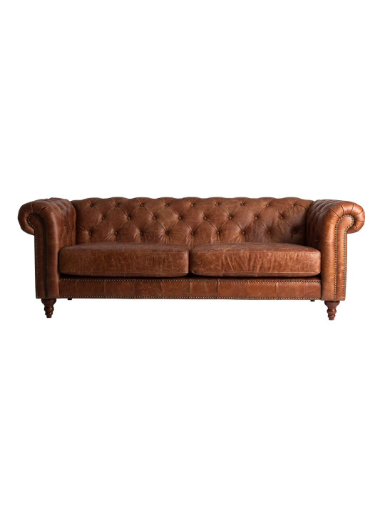 Canapé  chesterfield Rima en cuir marron