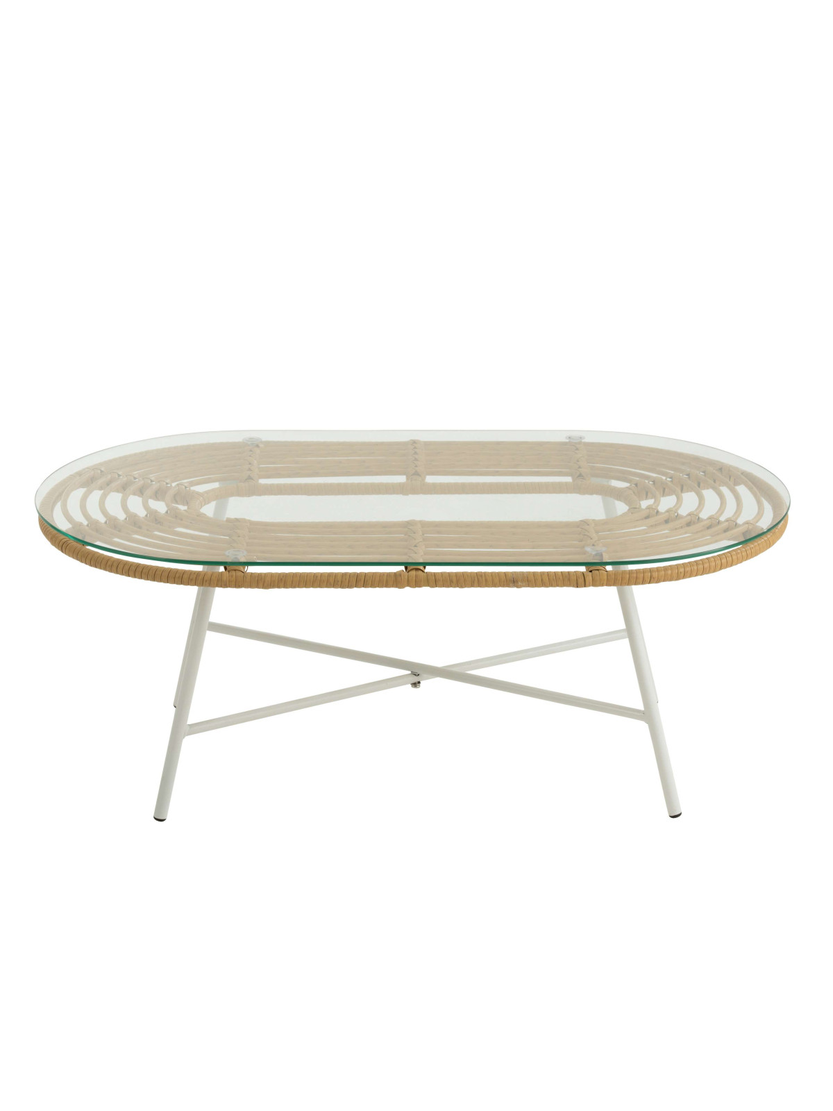 Table basse ovale en verre