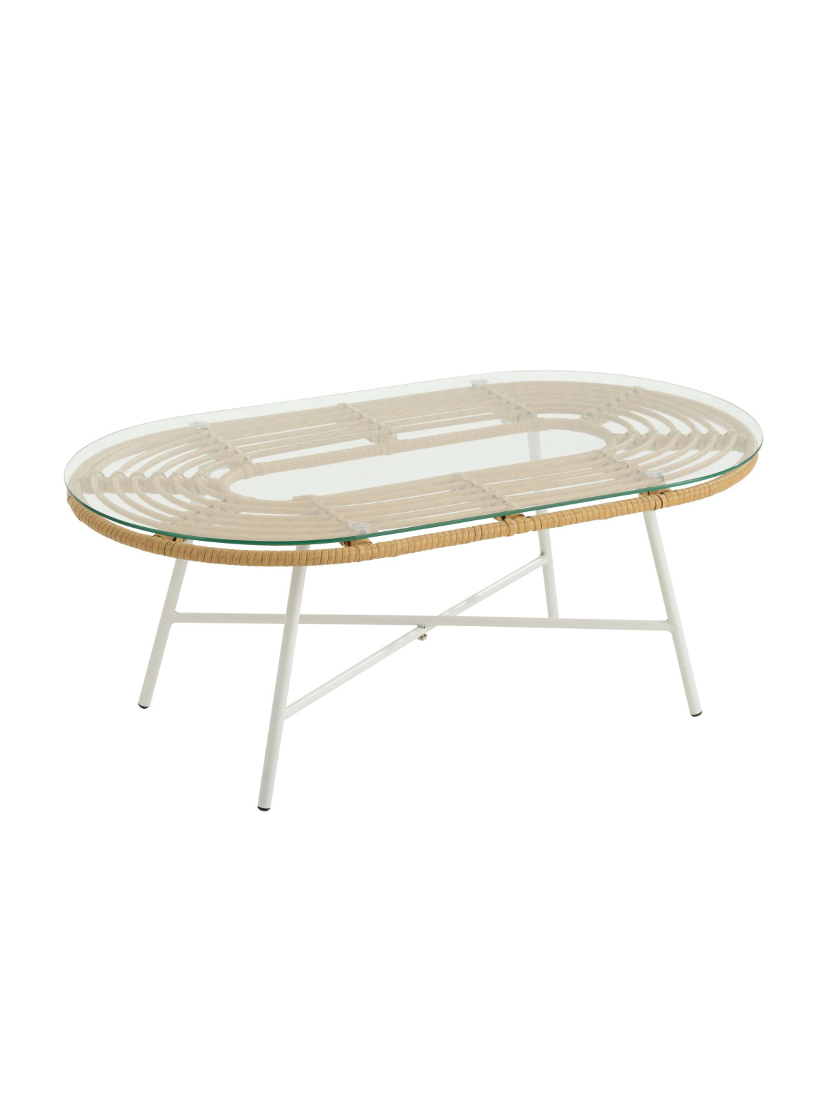 Table basse ovale en verre