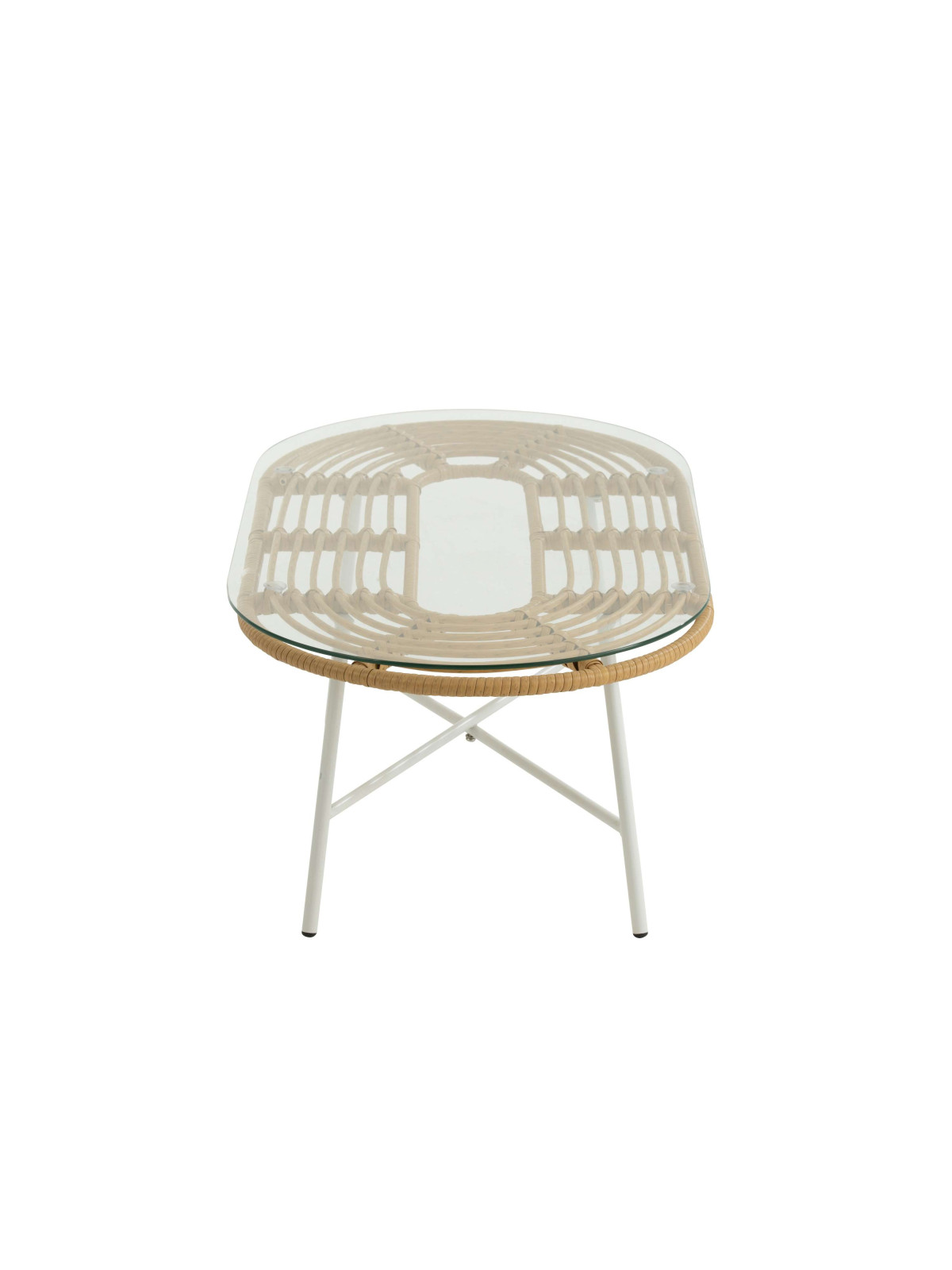 Table basse ovale en verre