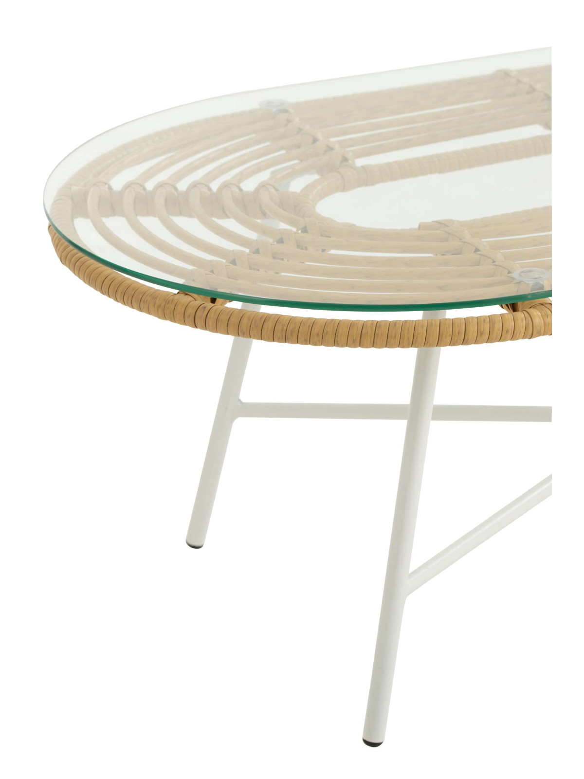 Table basse ovale en verre