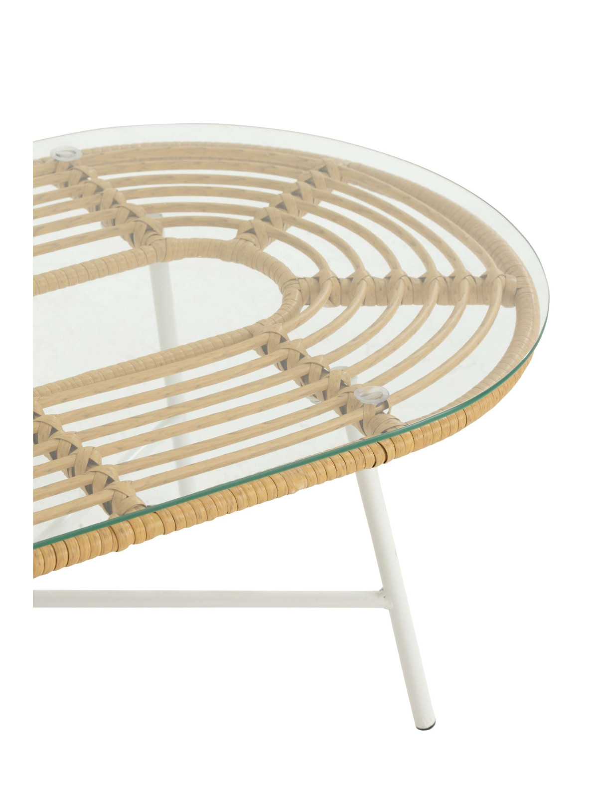 Table basse ovale en verre